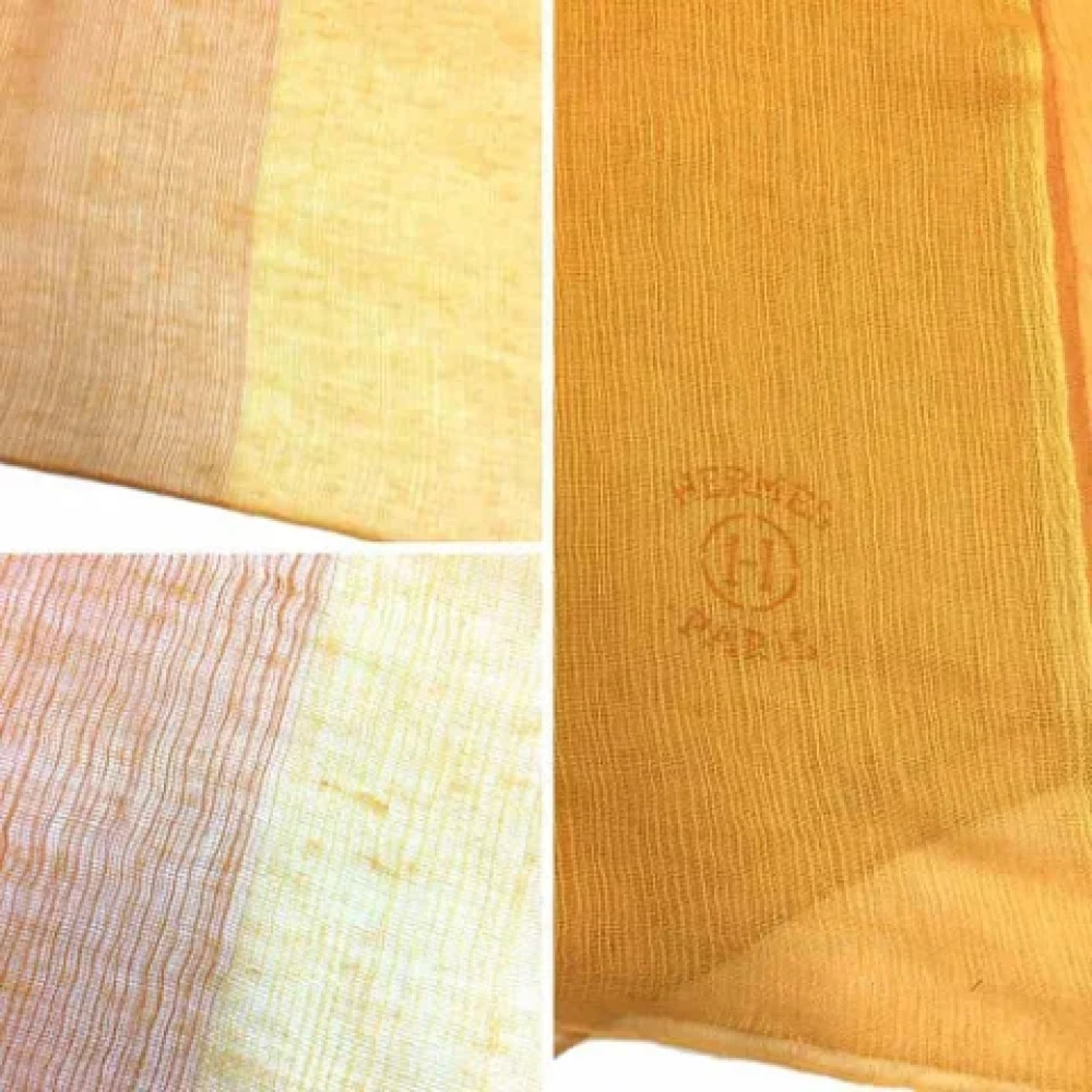 Hermès Vintage Pre-owned Cotton scarves Orange Dames