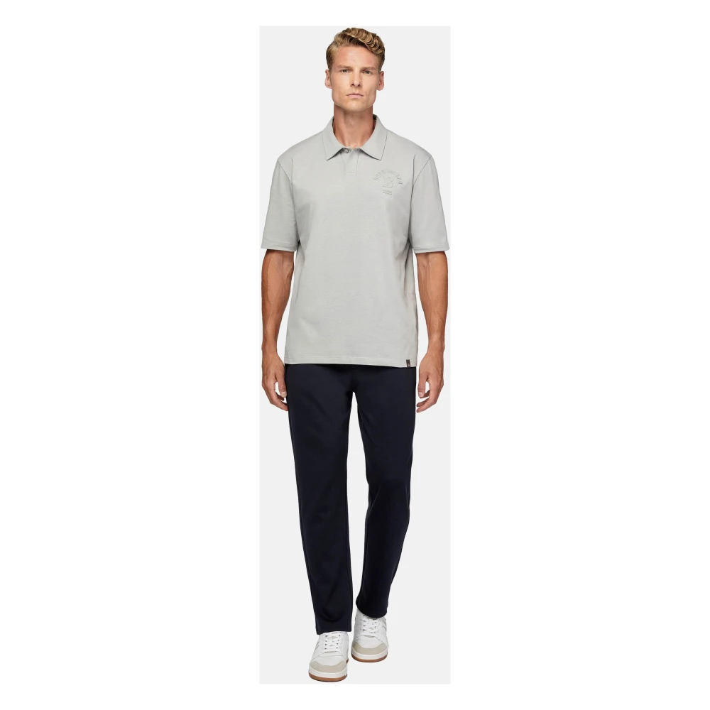 Boggi Milano Poloshirt van katoenmix Gray Heren