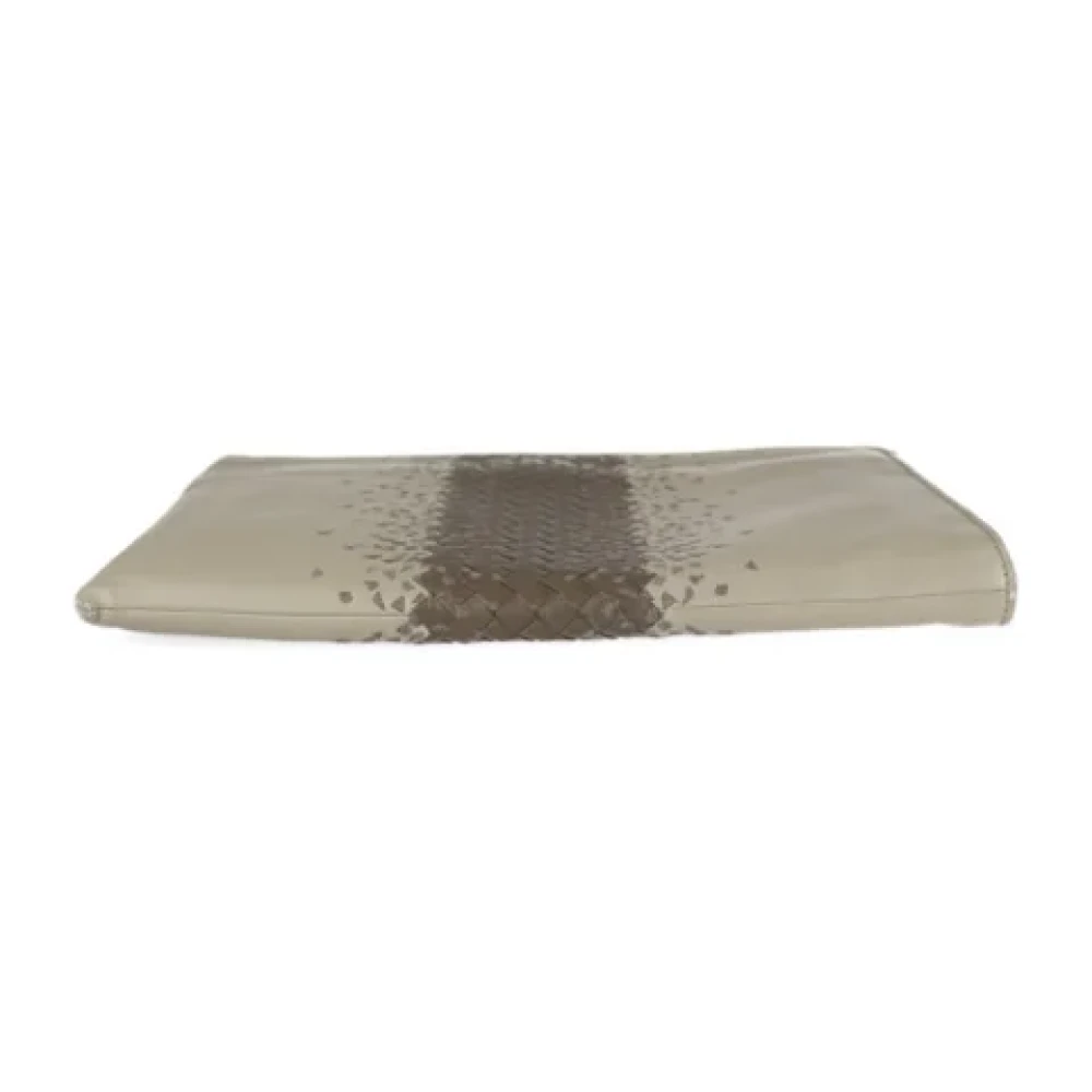 Bottega Veneta Vintage Pre-owned Leather pouches Beige Dames