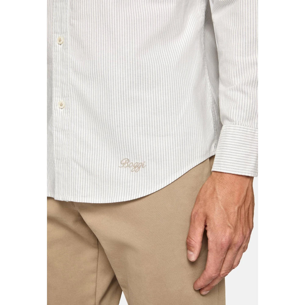 Boggi Milano Regular Fit Oxford Katoenen Overhemd Gray Heren