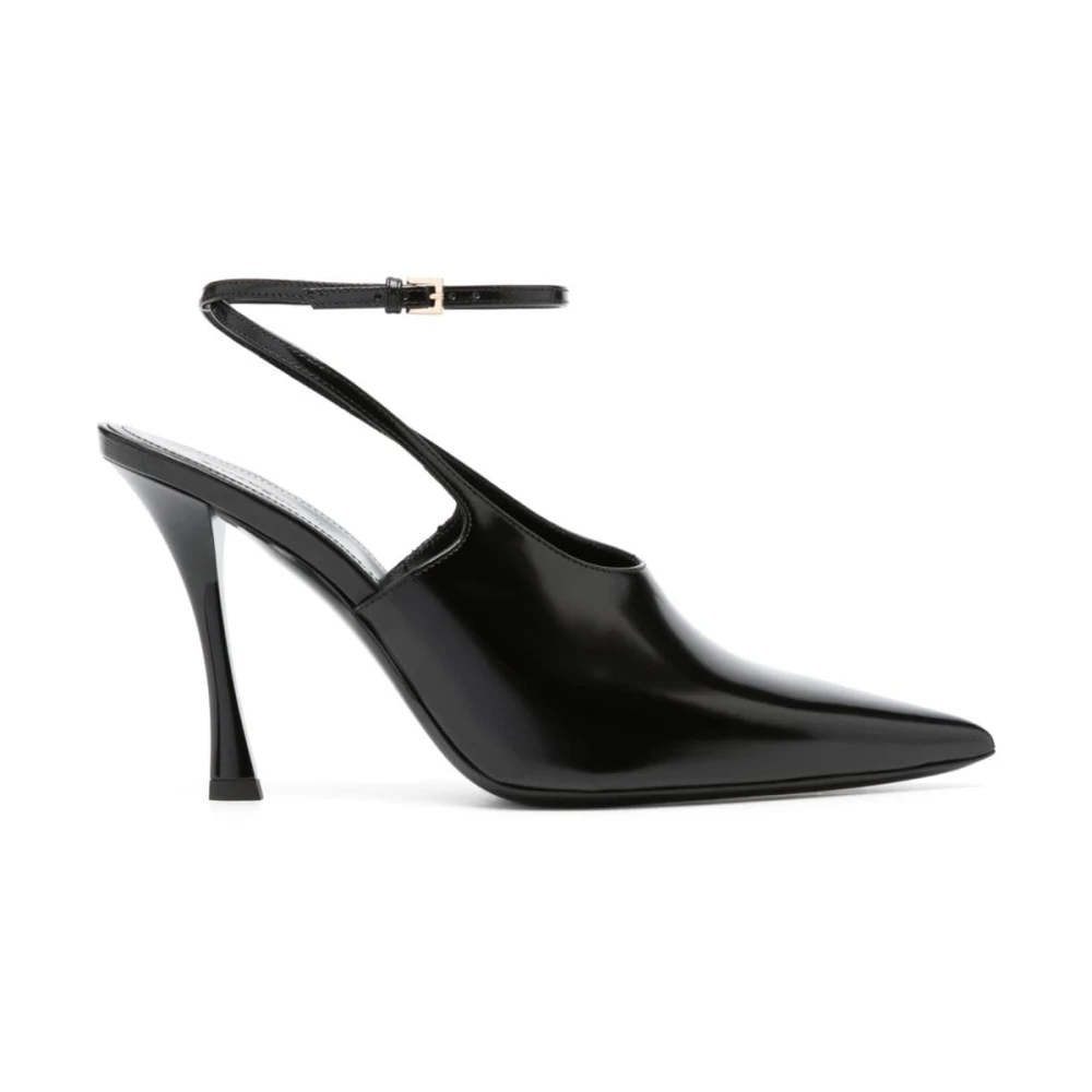 Givenchy Svart borstad läder slingback med stilettklack Black, Dam