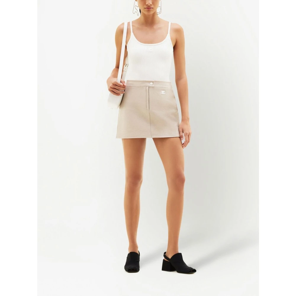 Courrèges Retro Tank Top Beige Dames