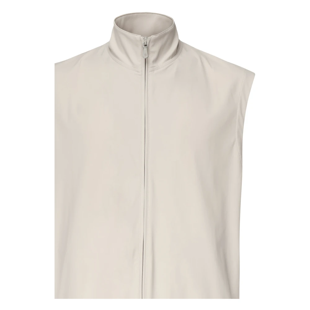 Eleventy Witte elastische hoge nek ritsvest White Heren