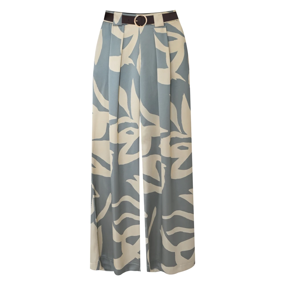 Kocca Wijde broek met ivoordetails Multicolor Dames