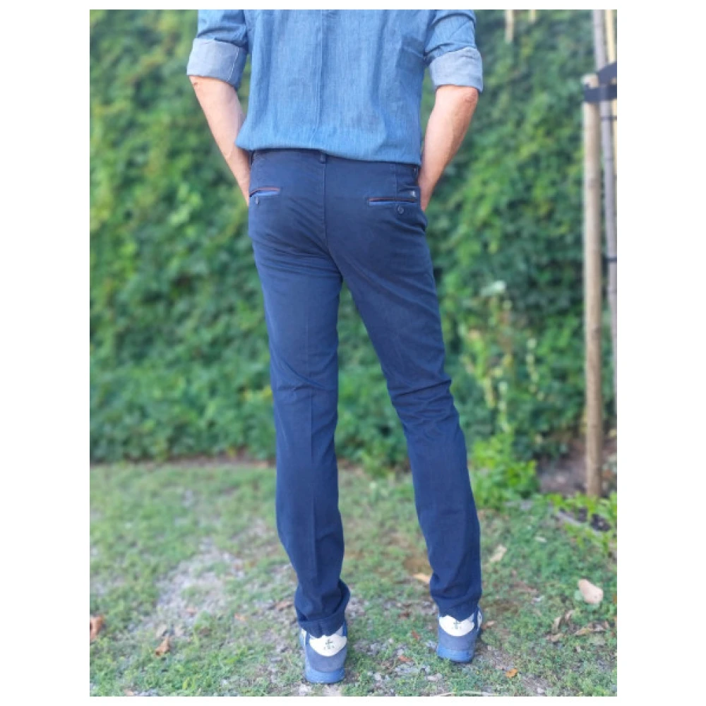 Mason's Slim Fit Chino Broek Blue Heren