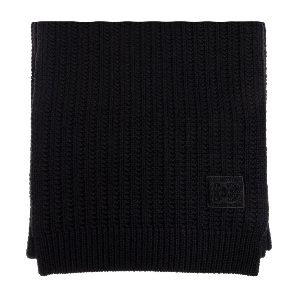 Dolce & Gabbana Mannelijk Zwart Accessoires Heren, One Size, Wol, Wollen Sjaal