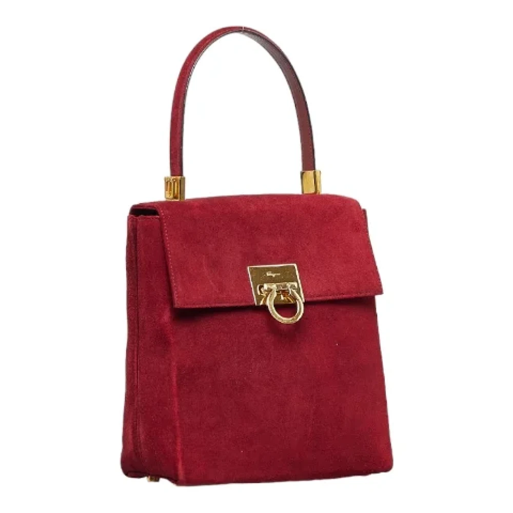 Salvatore Ferragamo Pre-owned Suede handbags Red Dames