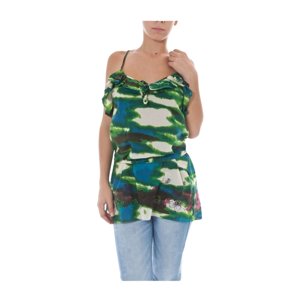 John Galliano Women's Tiedye Vneck Blouse