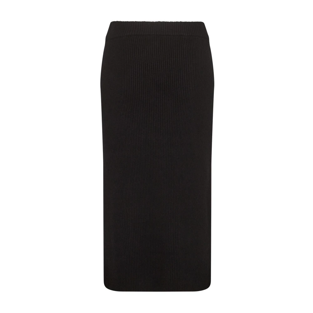 Soyaconcept Moderne Geribbelde Midi Rok Zwart Black Dames