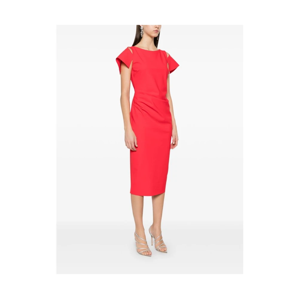 Chiara Boni Koraalrode Cold-Shoulder Jurk Red Dames