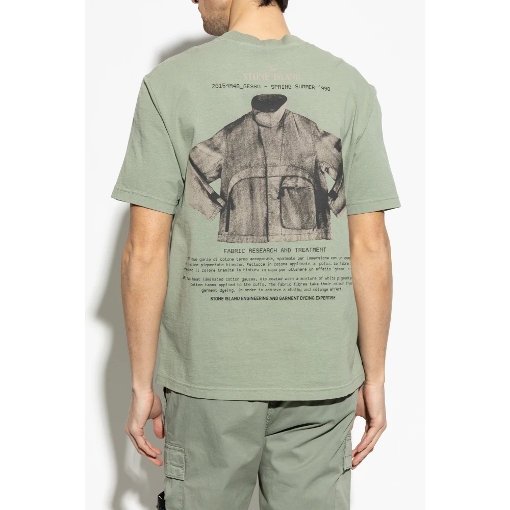 Stone Island T-shirt met logo Green Heren