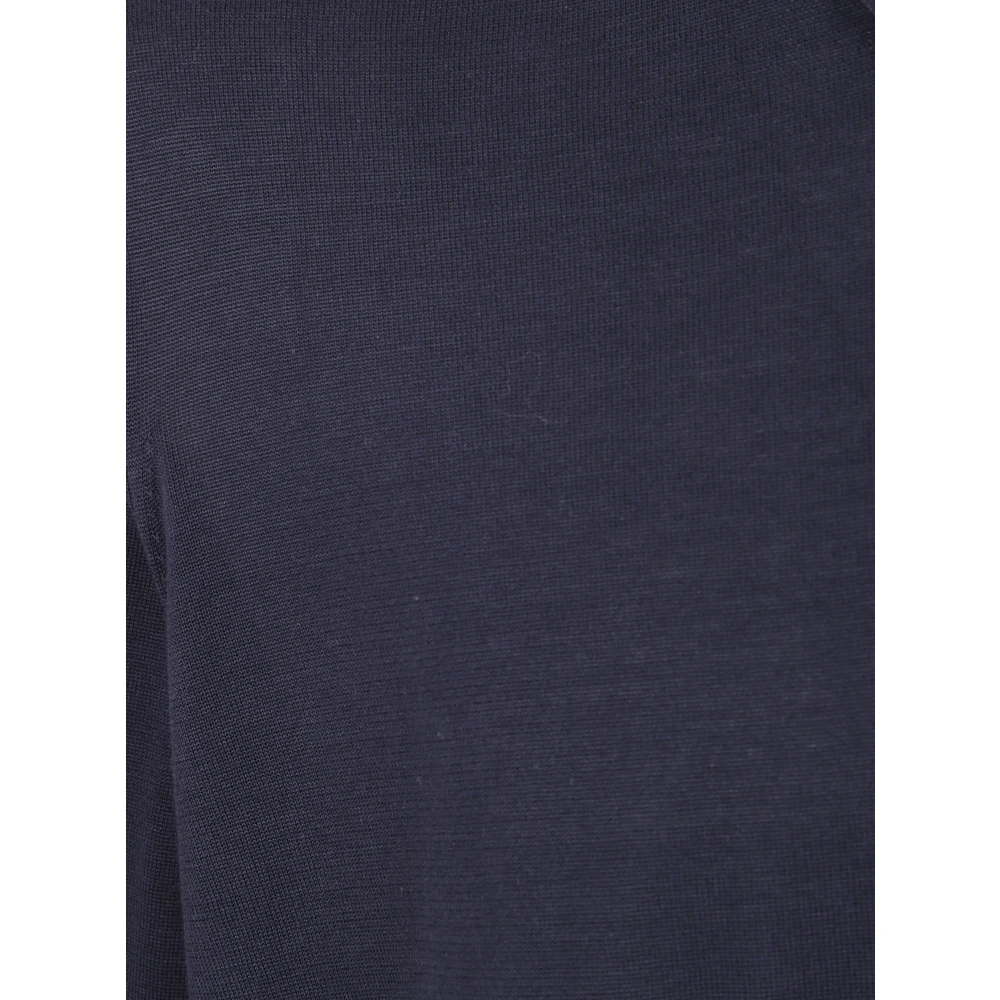 Drumohr Klassieke Polo Shirt met Lange Mouwen Blue Heren