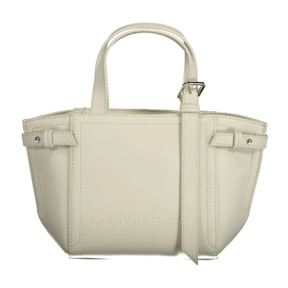 Calvin Klein , Shopping Bags, Female, White, One Size, White Women's Bag With Handles