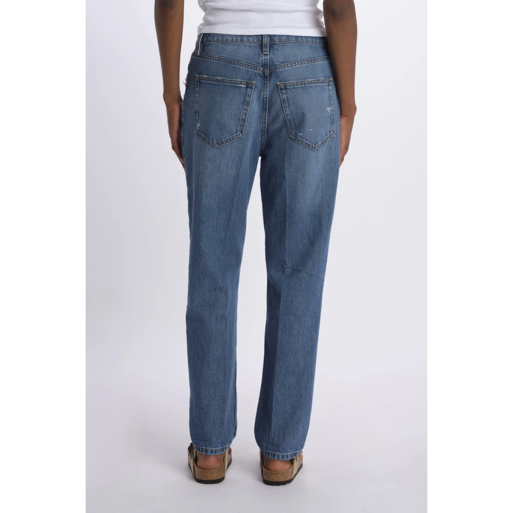 Frame Blauwe Denim Straight Leg Broek Blue Dames