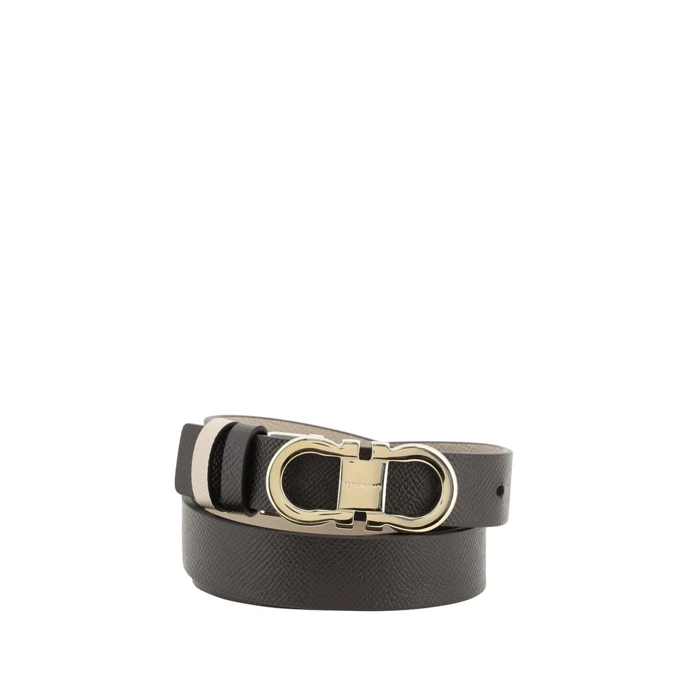 Salvatore Ferragamo Omkeerbare Leren Riem met Gancini Gesp Brown Dames