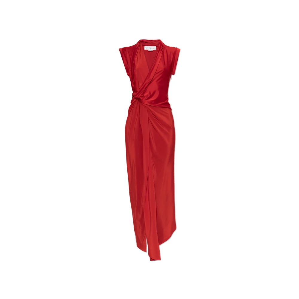 Victoria Beckham Women's Red The Silk Dress - Midi Dresses - 2XS - Dresses