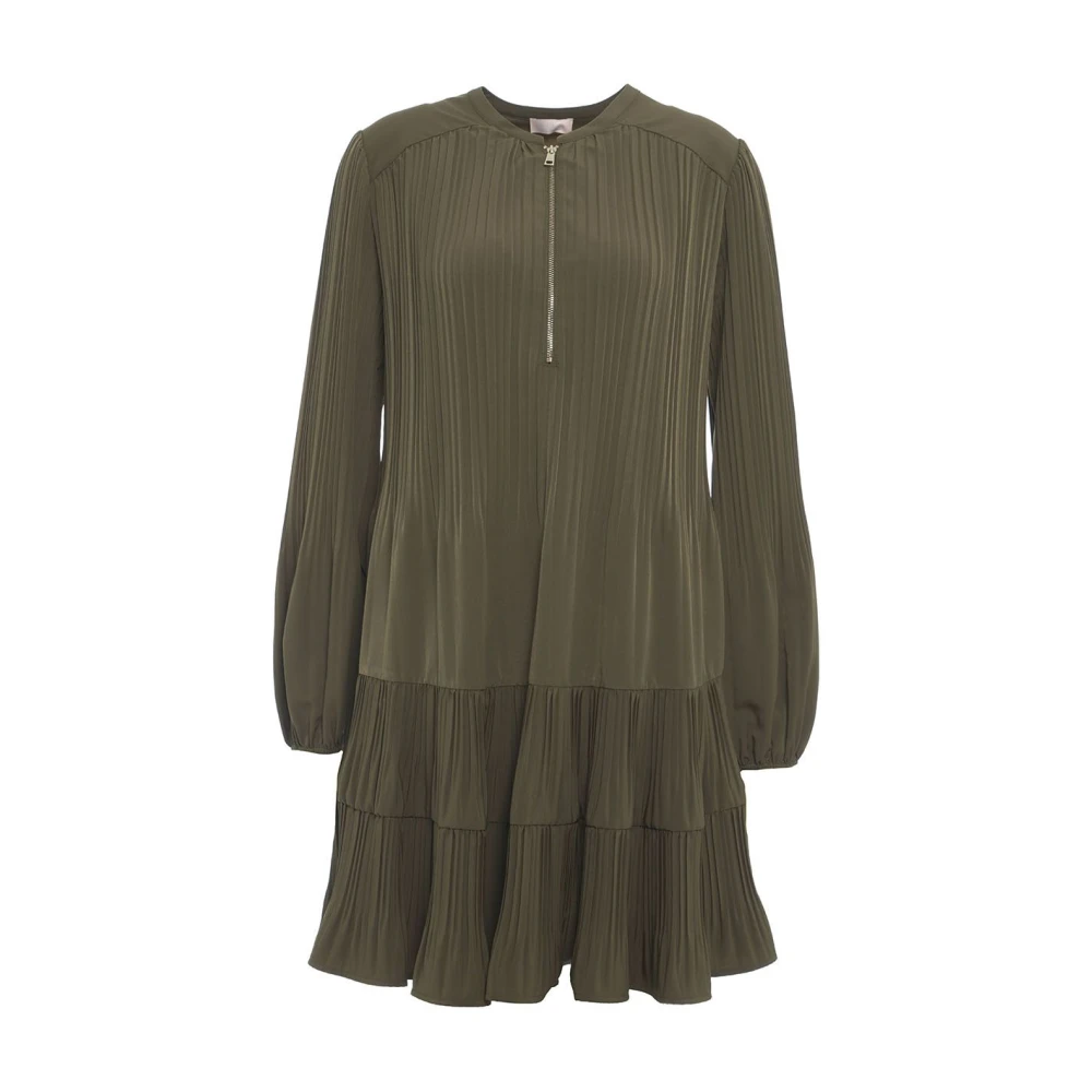 Liu Jo Groene Geplooide Ruffle Zoom Jurk Green Dames