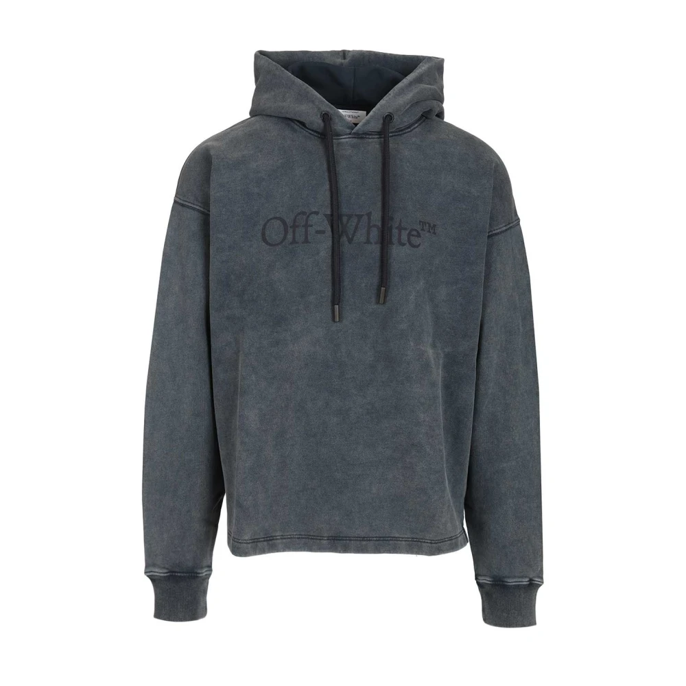 Off White Men's Blue Hooded Sweatshirt - Hoodies - M - Sweatshirts & Hoodies
