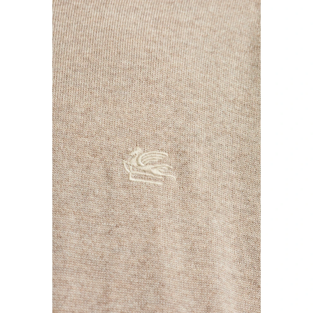 ETRO Wollen trui met logo Beige Heren