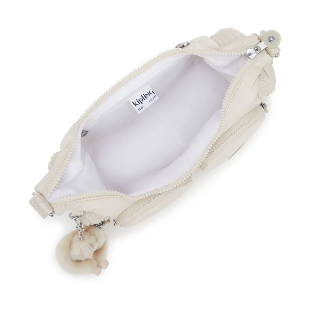 Kipling Stijlvolle Schoudertas met Meerdere Zakken Beige Dames
