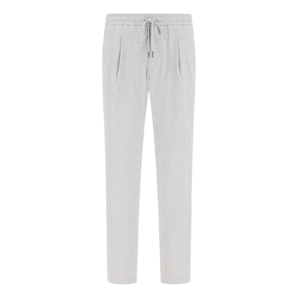 Boggi Milano City Broek van Stretch Seersucker Gray Heren