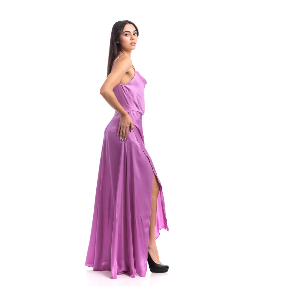 Simona Corsellini Elegante Lange Jurk Purple Dames