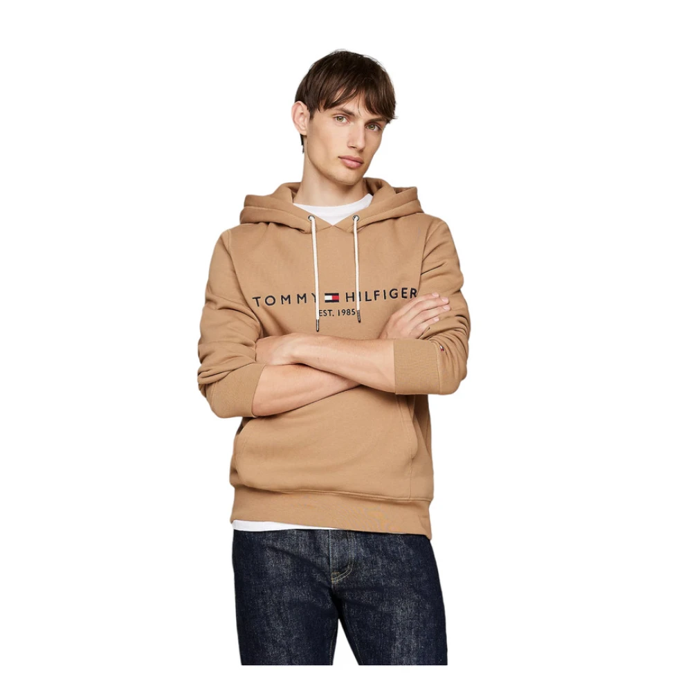 Tommy Hilfiger Men's Brown Hoodies, 2XL, Hoodie Sweatshirt