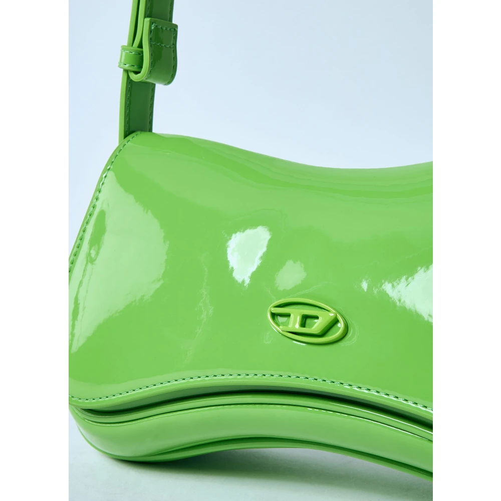 Diesel Hoogglans Play Clutch Schoudertas Green Dames