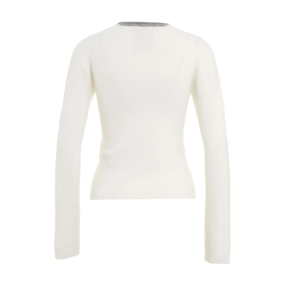 Semicouture Witte Gebreide Vest Aw24 White Dames