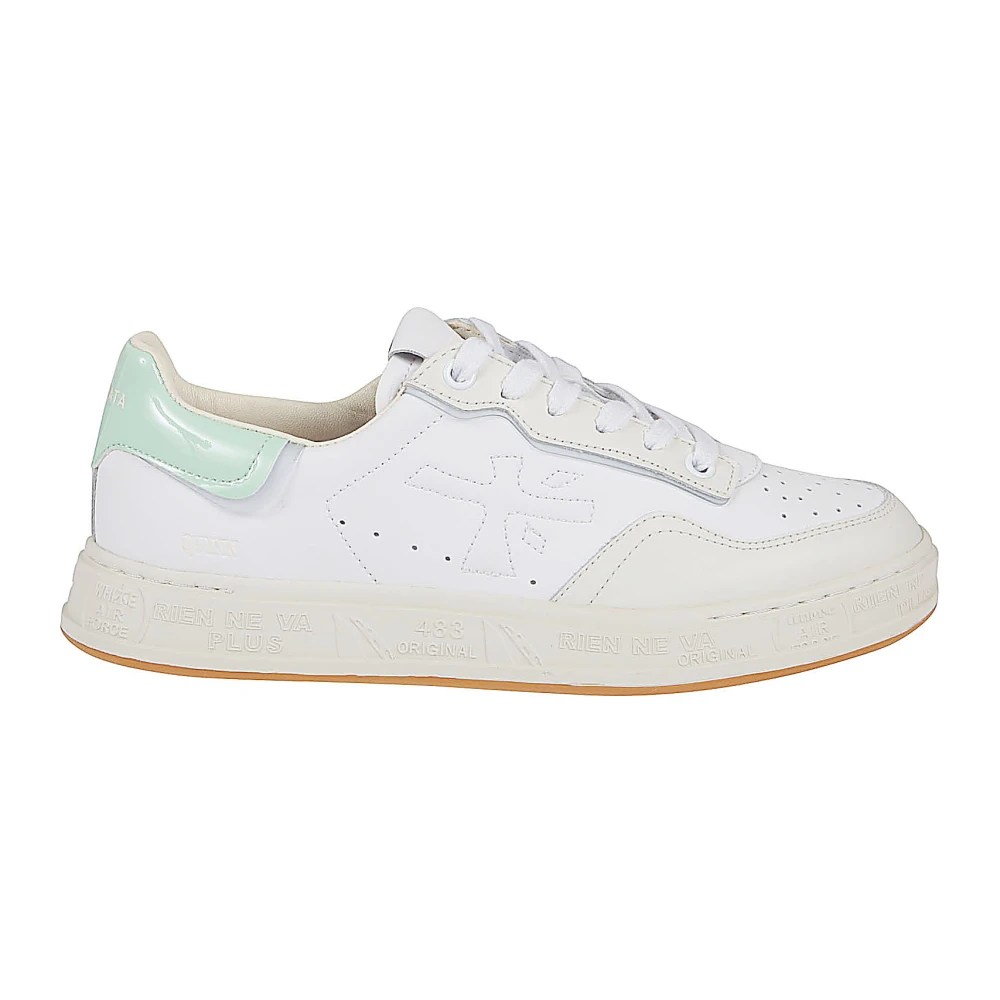 Premiata Witte leren sneakers met accenten Dames Schoenen