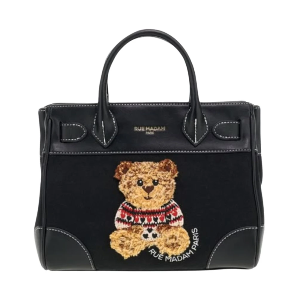 Rue Madam Paris Donna Pelle Per 1618 Borsa Marvin Love Mini Tote Nera (Osfa), Nero, Casual, Poliuretano - Immagine 3