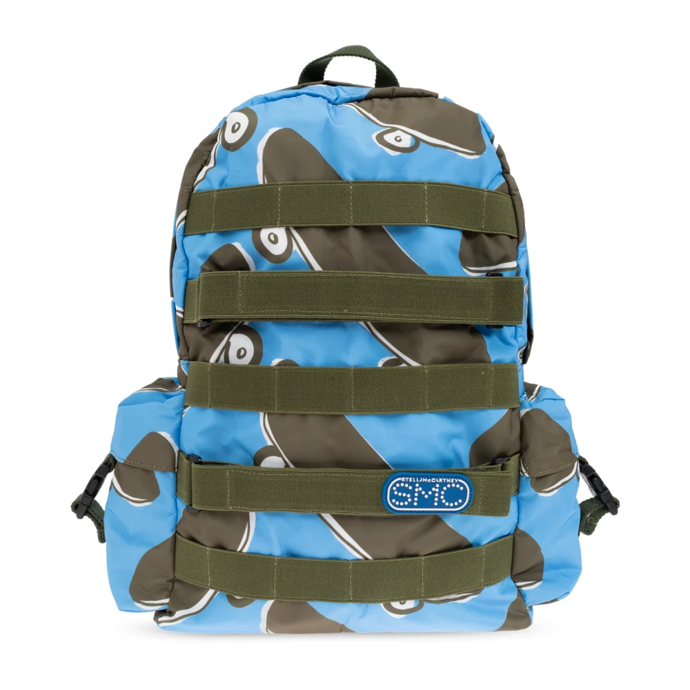 Stella Mccartney Unisex Blue Backpack With Print