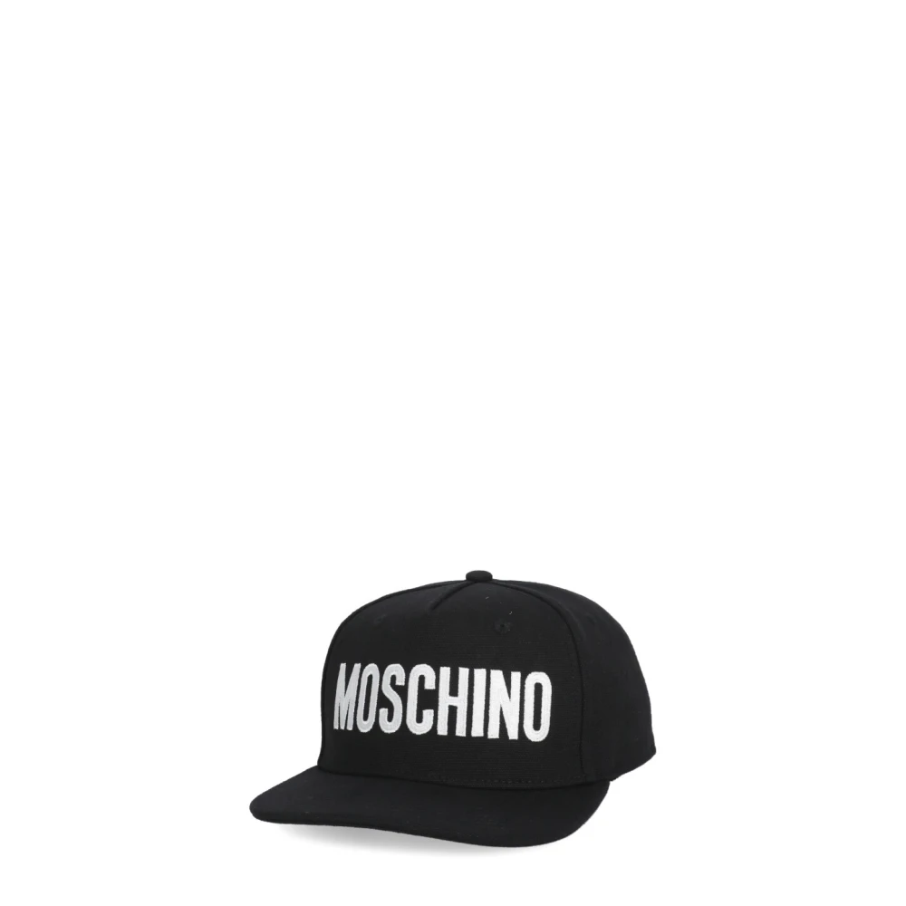 Moschino Zwarte baseballpet met contrasterend logo Black Heren