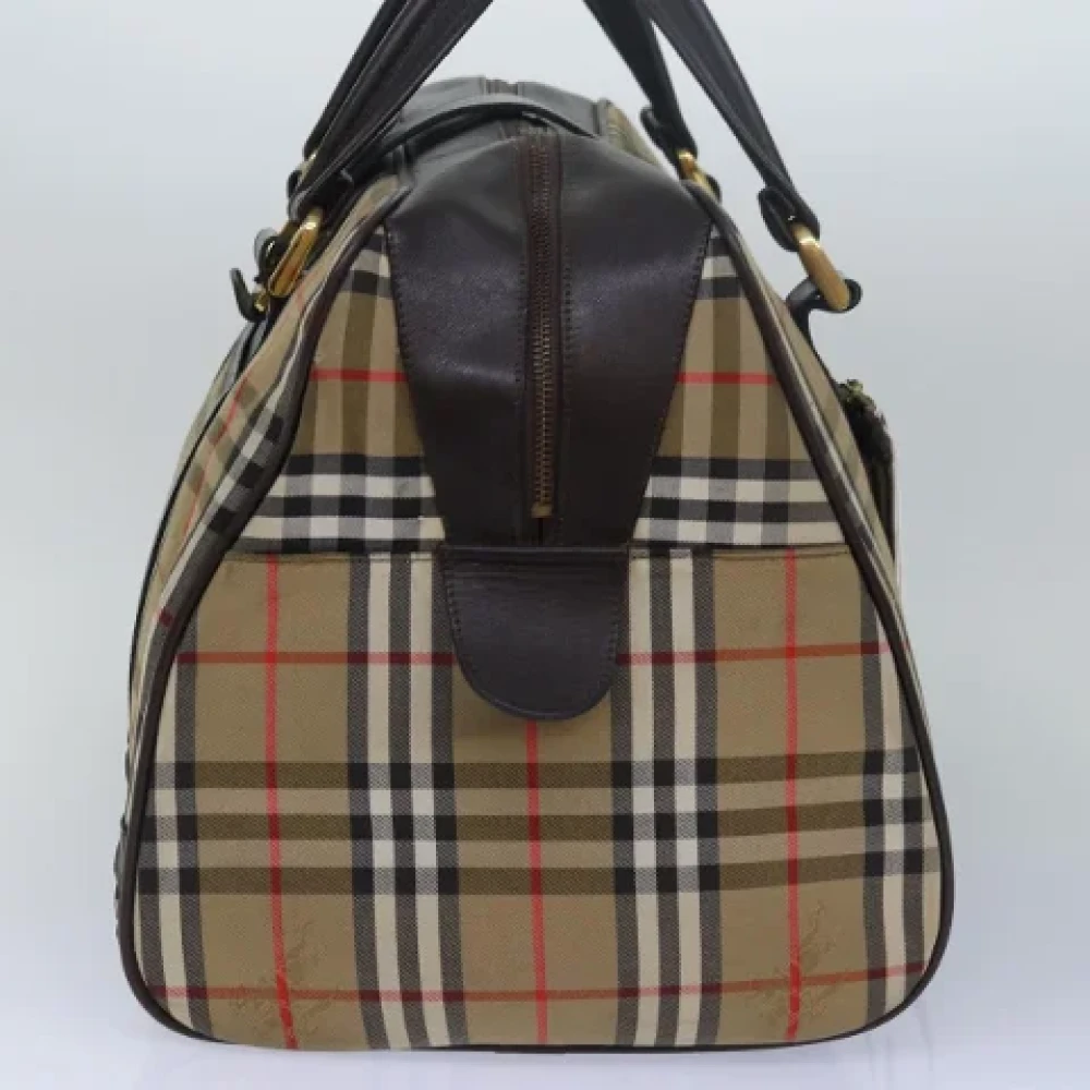 Burberry Vintage Pre-owned Canvas travel-bags Beige Dames