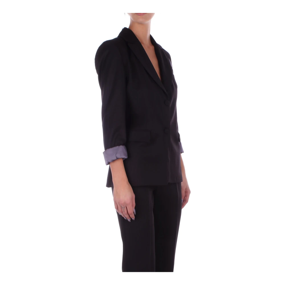 H2O Jas met knoopsluiting en voorzak Black Dames
