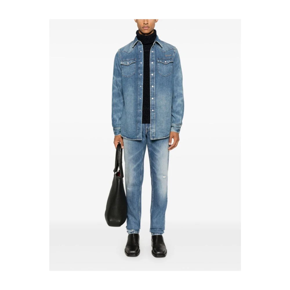Givenchy Skinny Straight Fit Broek Blue Heren