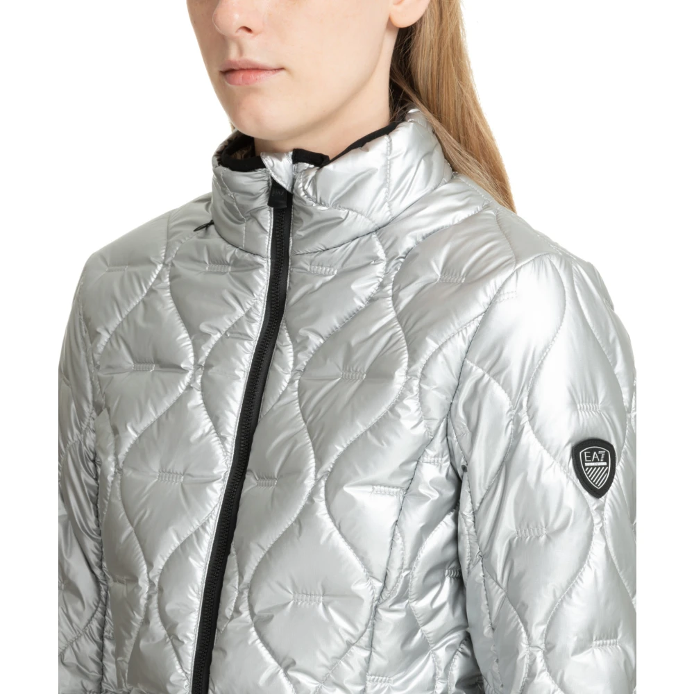 Emporio Armani EA7 Ritssluiting Effen Donsjack Gray Dames