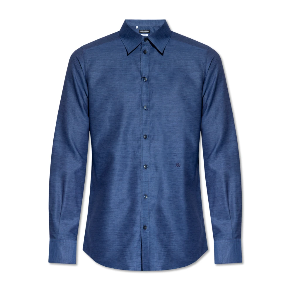 Dolce & Gabbana Geknoopt overhemd Blue Heren