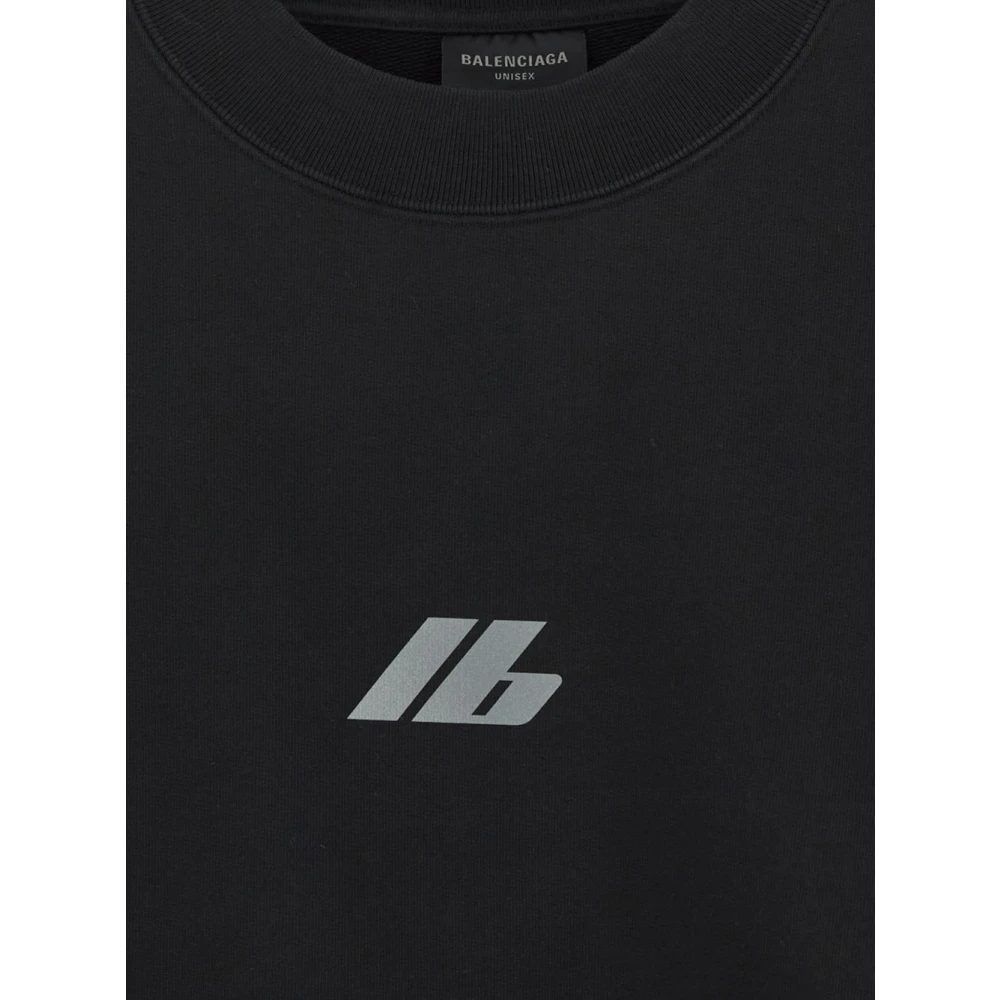 Balenciaga Katoenen Logo Sweatshirt Black Dames