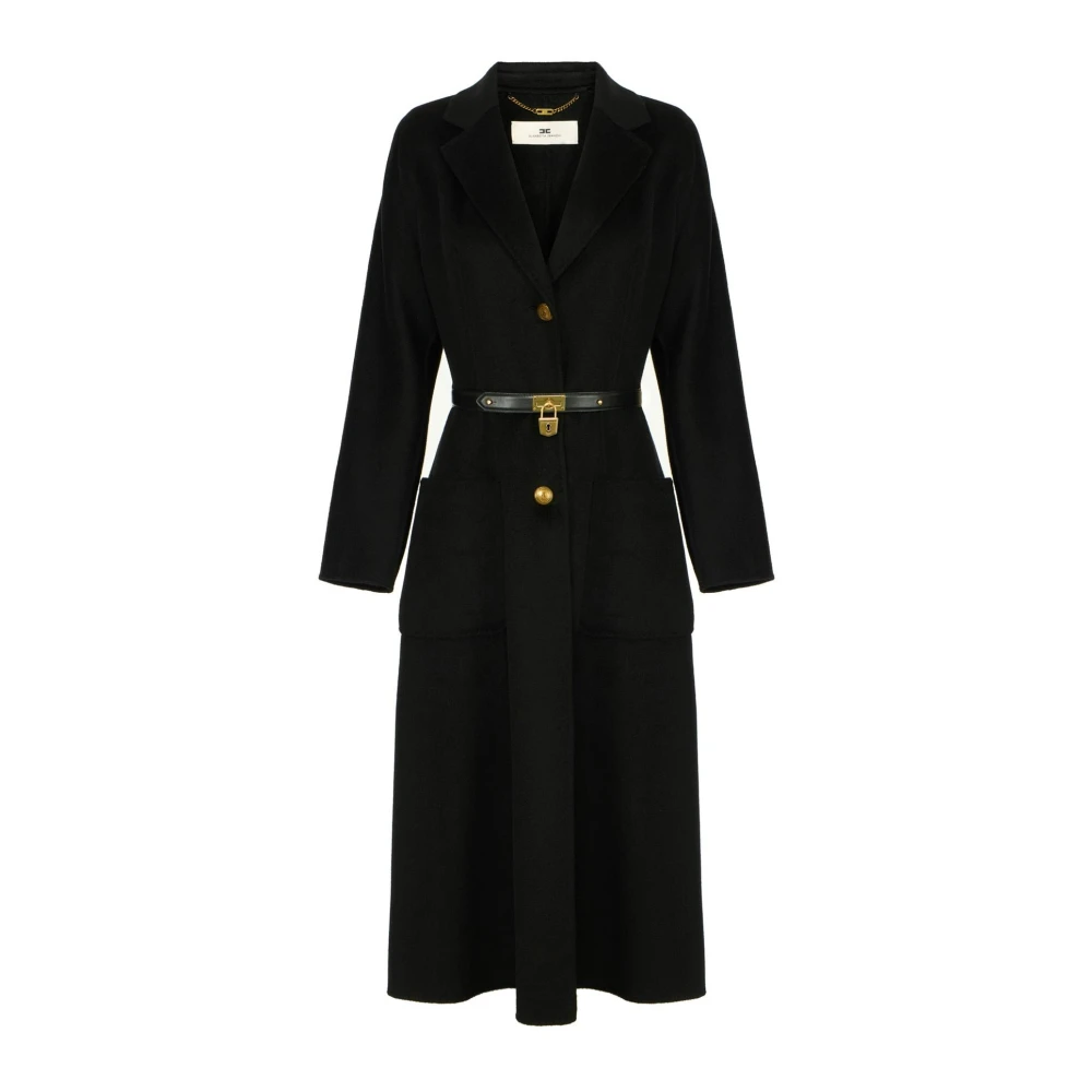 Elisabetta Franchi , Damen, Mäntel, Schwarzk, L