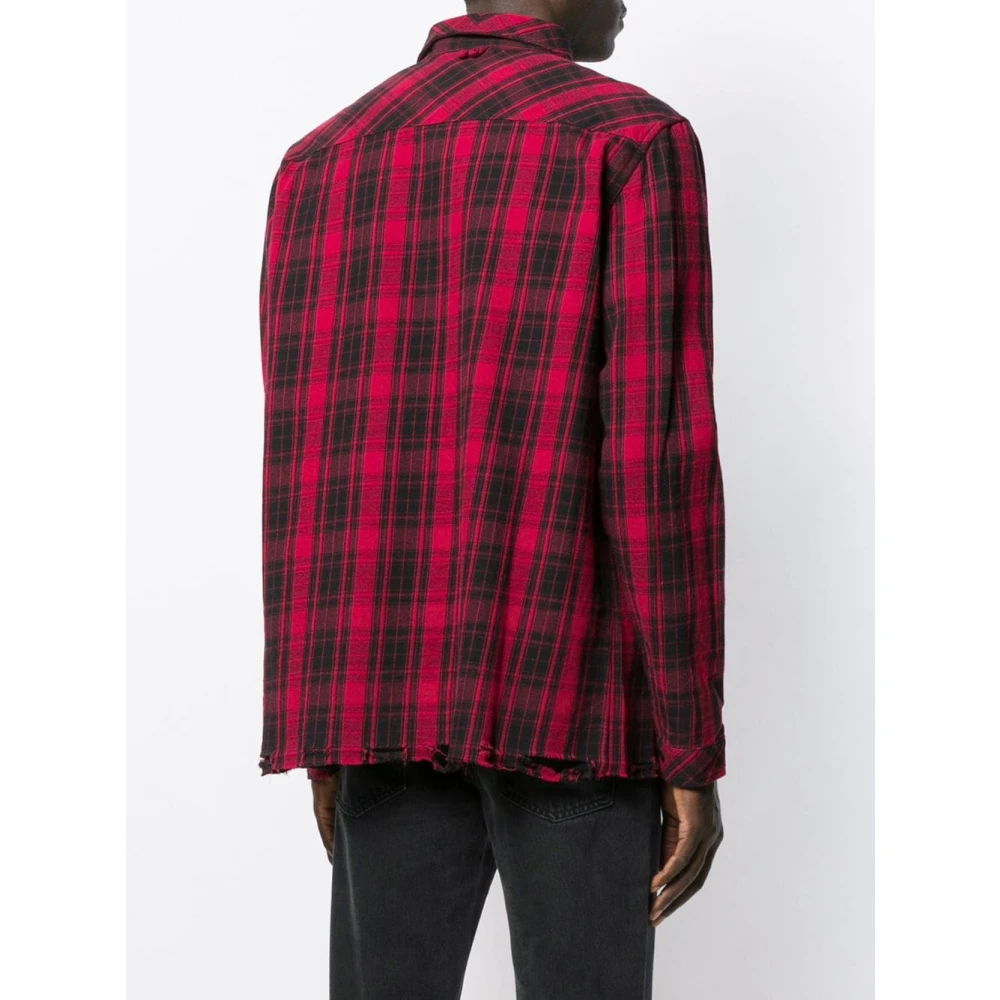 Marcelo Burlon Rood Wit County Check Shirt Red Heren