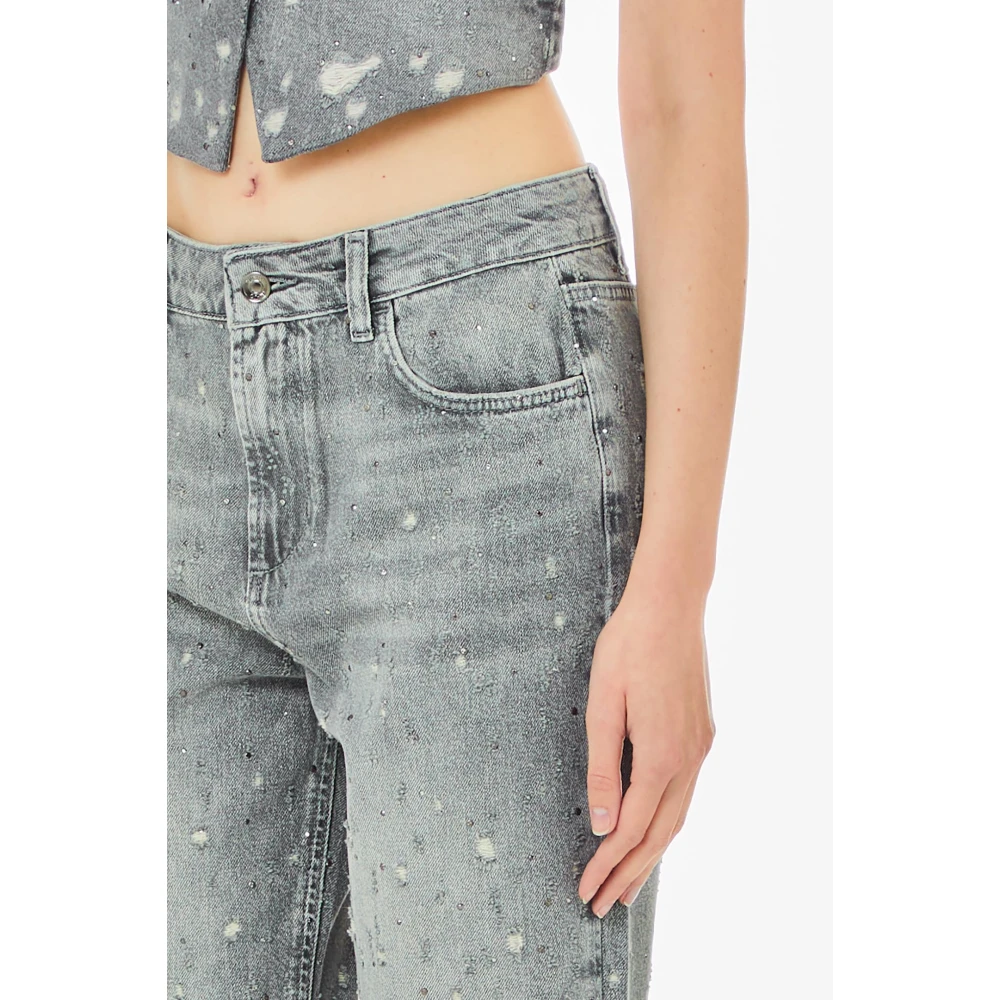 Liu Jo Straight Fit High Waist Denim Broek Blue Dames