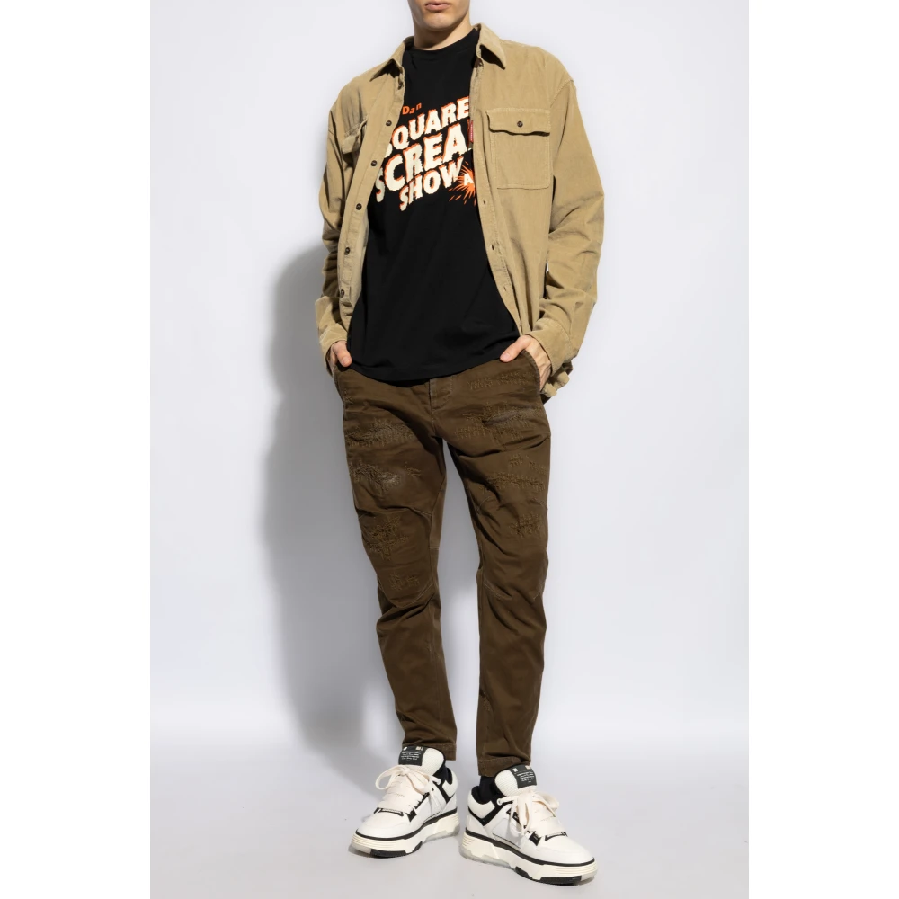 Dsquared2 T-shirt met logo Black Heren