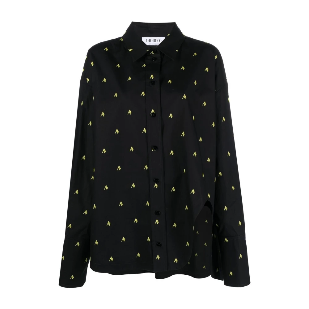 Black Diana Oversized Logo-Print Shirt | The Attico | Shirts | Miinto