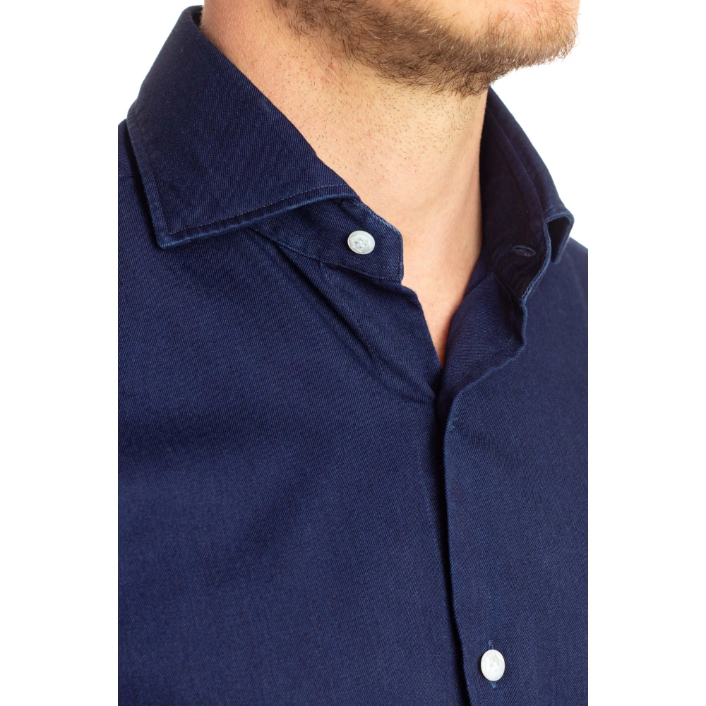 Barba Denim Overhemd Blue Heren