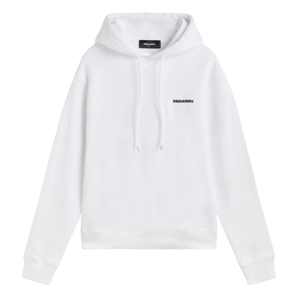 Dsquared2 Cool Fit Horror Lodge Hoodie White, Herr