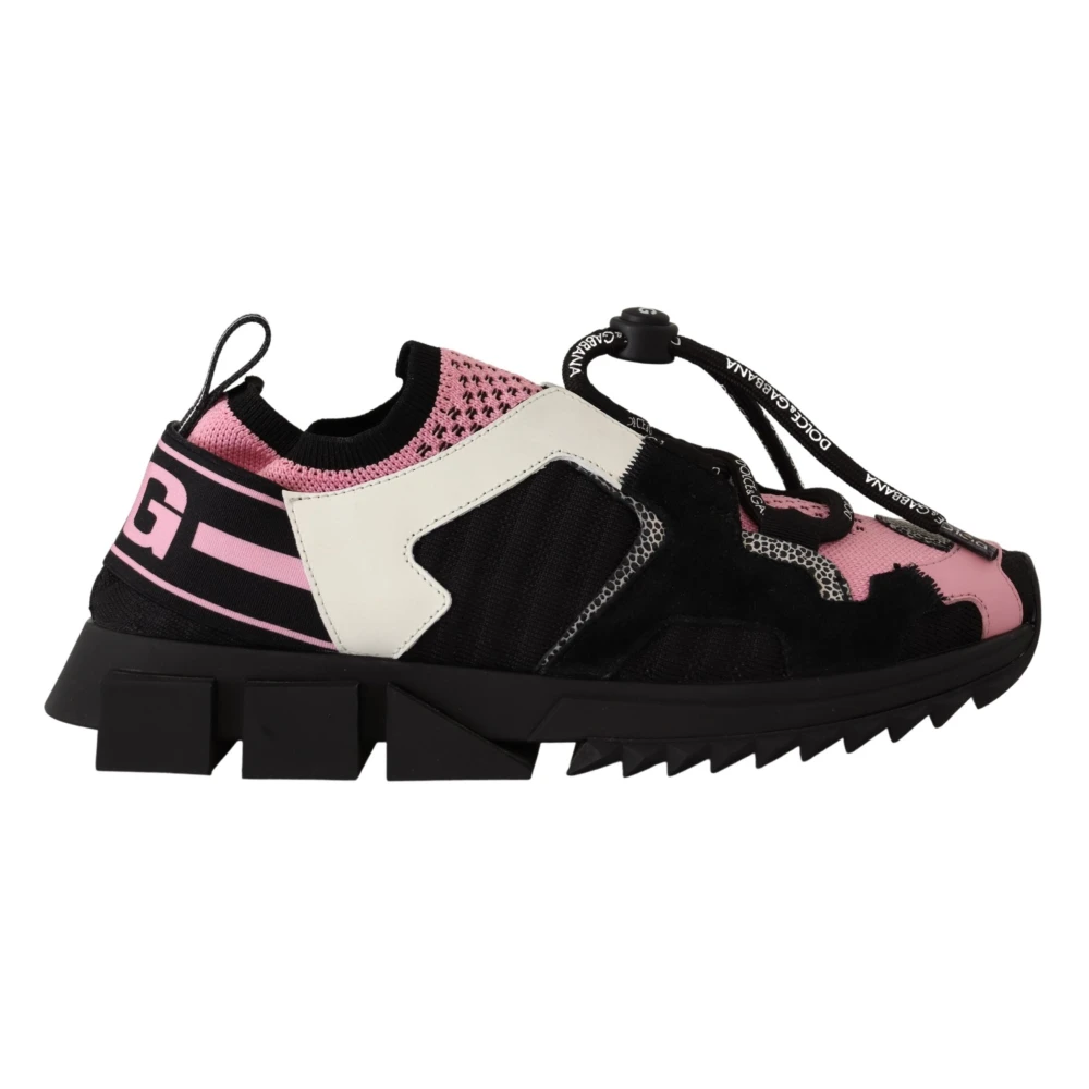 Dolce & Gabbana Stof Leren Sneakers Dames Schoenen Zwart