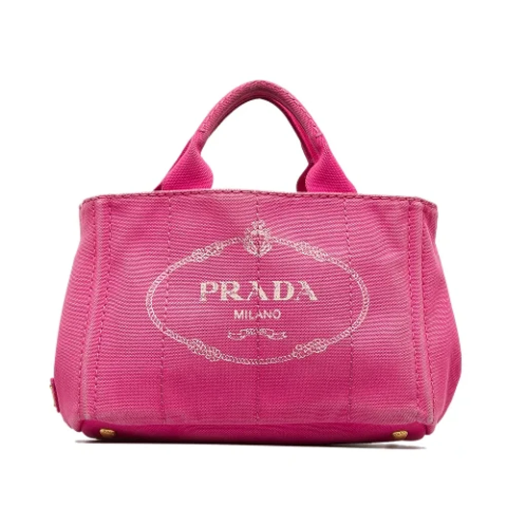 Prada Vintage Pre-owned Canvas totes Pink Dames