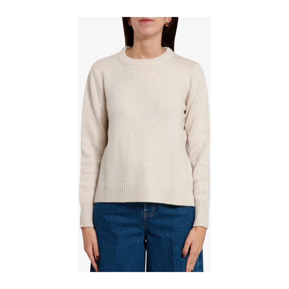 Gran Sasso Kasjmier Ronde Hals Trui Beige Dames