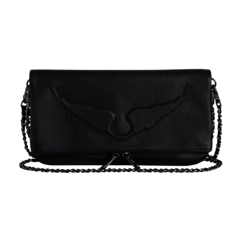 Zadig & Voltaire Svart läder Rock Pochette väska Black, Dam